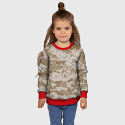 Свитшот детский Пустынный Милитари, цвет: 3D-красный — фото 2
