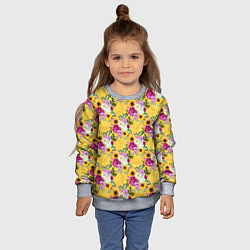 Свитшот детский Подсолнухи и цветы, цвет: 3D-меланж — фото 2