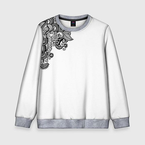 Детский свитшот Черно Белые КруЖева / 3D-Меланж – фото 1