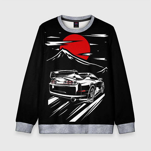 Детский свитшот TOYOTA SUPRA Под Луной / 3D-Меланж – фото 1
