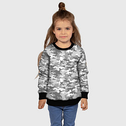 Свитшот детский Серый Военный Камуфляж, цвет: 3D-черный — фото 2
