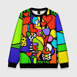 Свитшот детский Romero Britto - love you, цвет: 3D-черный