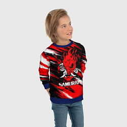 Свитшот детский SAMURAI CYBERPUNK 2077 КИБЕРПАНК 2077, цвет: 3D-синий — фото 2