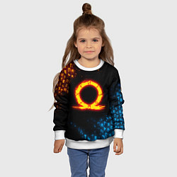 Свитшот детский GOD OF WAR CRATOS FIRE SYMBOL RUNE, цвет: 3D-белый — фото 2