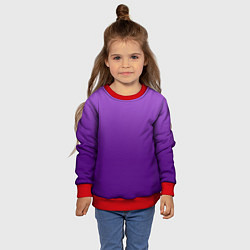 Свитшот детский Красивый фиолетовый градиент, цвет: 3D-красный — фото 2