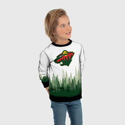 Свитшот детский Minnesota Wild, Миннесота Уайлд Лес, цвет: 3D-черный — фото 2