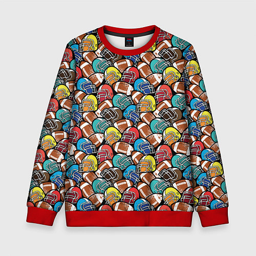 Детский свитшот Американский Футбол American Football / 3D-Красный – фото 1