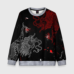 Детский свитшот Китайский дракон Красно - Белый