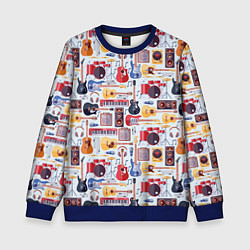 Свитшот детский Рок Музыкант, цвет: 3D-синий