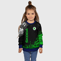 Свитшот детский Skoda: Авто бренд, цвет: 3D-синий — фото 2