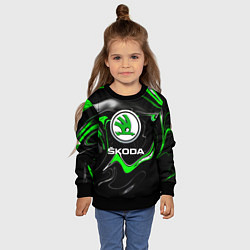 Свитшот детский Skoda: Auto Logo, цвет: 3D-черный — фото 2