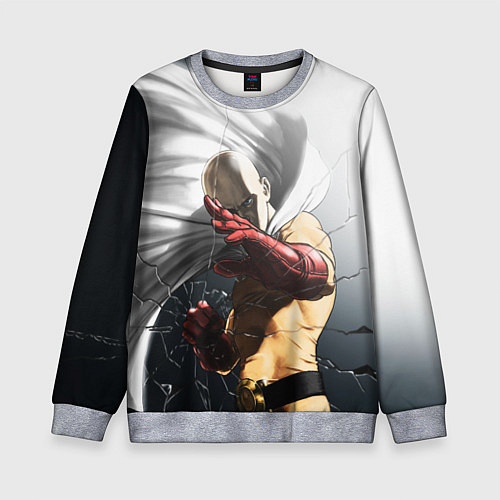 Детский свитшот One Punch Man - Сайтама / 3D-Меланж – фото 1
