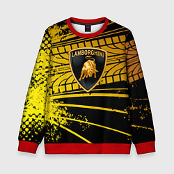 Свитшот детский Lamborghini - Следы от шин, цвет: 3D-красный