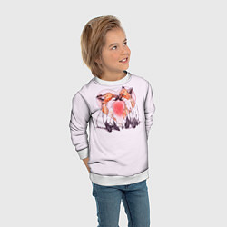 Свитшот детский Лисья Любовь Влюблённые, цвет: 3D-белый — фото 2