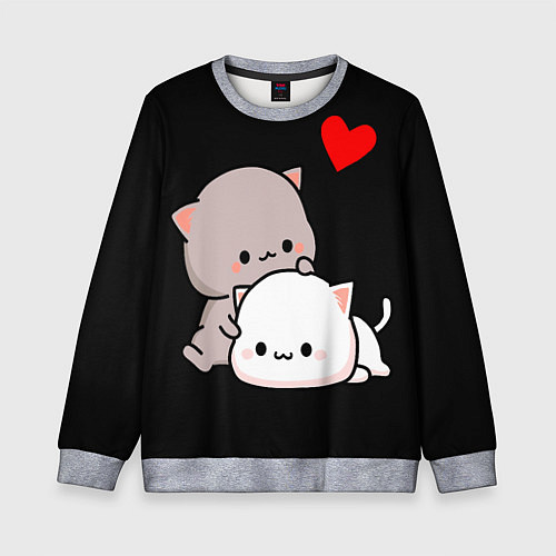 Детский свитшот Котическая любовь Kitty Love / 3D-Меланж – фото 1