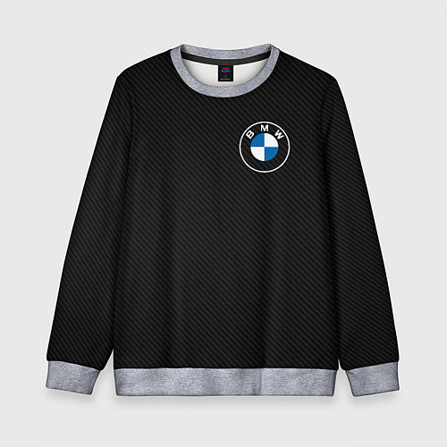 Детский свитшот BMW LOGO CARBON ЧЕРНЫЙ КАРБОН / 3D-Меланж – фото 1