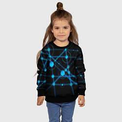 Свитшот детский Круги на линиях, цвет: 3D-черный — фото 2