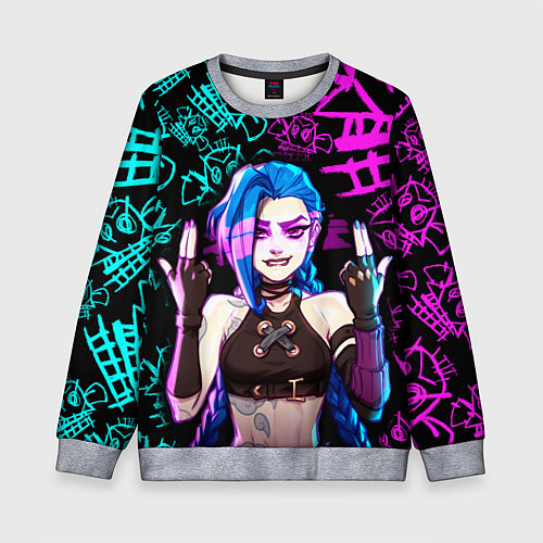 Детский свитшот JINX ДЖИНКС NEON PATTERN / 3D-Меланж – фото 1