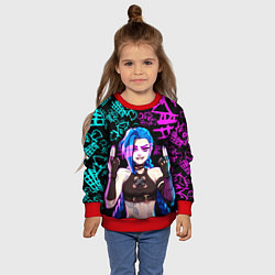 Свитшот детский JINX ДЖИНКС NEON PATTERN, цвет: 3D-красный — фото 2