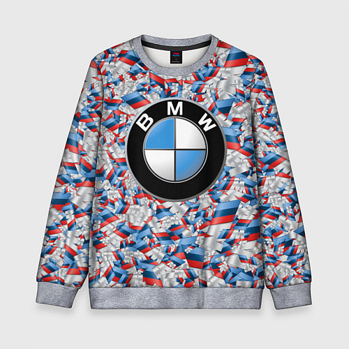 Детский свитшот BMW M PATTERN LOGO / 3D-Меланж – фото 1