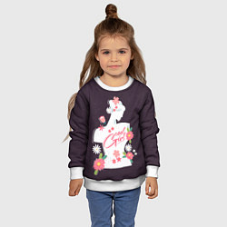 Свитшот детский Cool girl statue, цвет: 3D-белый — фото 2