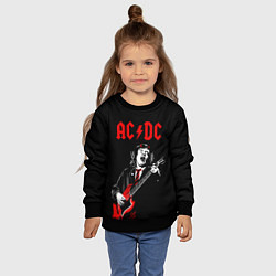 Свитшот детский AC DC Ангус Янг гитарист, цвет: 3D-черный — фото 2
