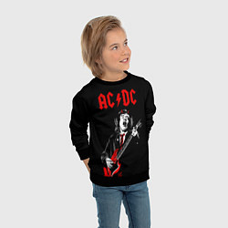 Свитшот детский AC DC Ангус Янг гитарист, цвет: 3D-черный — фото 2