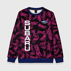 Свитшот детский SUBARU STI PATTERN, цвет: 3D-синий