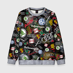 Свитшот детский Volkswagen Group AUDI VW SEAT PORSCHE SKODA, цвет: 3D-меланж