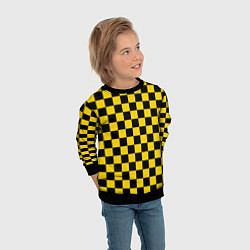 Свитшот детский Такси Шахматные Клетки, цвет: 3D-черный — фото 2