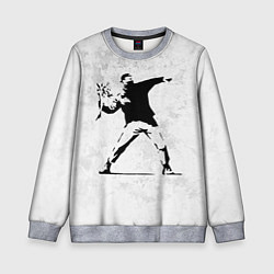 Свитшот детский BANKSY БУНТ RIOT БЭНКСИ, цвет: 3D-меланж