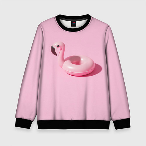 Детский свитшот Flamingos Розовый фламинго / 3D-Черный – фото 1