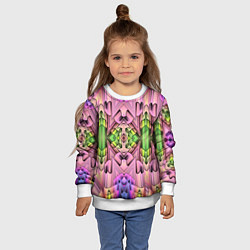 Свитшот детский Зеленый изумруд мозаика, цвет: 3D-белый — фото 2