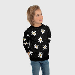 Свитшот детский Daisies Ромашки, цвет: 3D-черный — фото 2