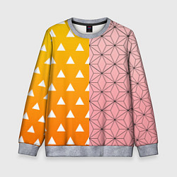 Свитшот детский ЗЕНИТЦУ НЕЗУКО КЛИНОК РАССЕКАЮЩИЙ ДЕМОНОВ, цвет: 3D-меланж