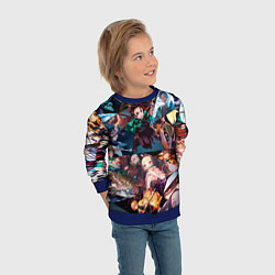 Свитшот детский Kimetsu no aiba Все персонажи, цвет: 3D-синий — фото 2