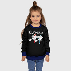 Свитшот детский Cuphead грозные ребята из Криминального чтива, цвет: 3D-синий — фото 2