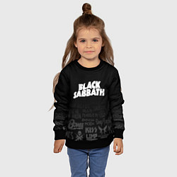 Свитшот детский Black Sabbath логотипы рок групп, цвет: 3D-черный — фото 2