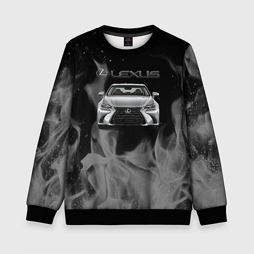 Детский свитшот Lexus лексус огонь / 3D-Черный – фото 1