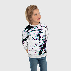 Свитшот детский BANKSY БЭНКСИ крыса в очках глитч, цвет: 3D-белый — фото 2