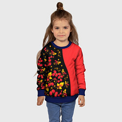 Свитшот детский Хохлома Русская роспись, цвет: 3D-синий — фото 2