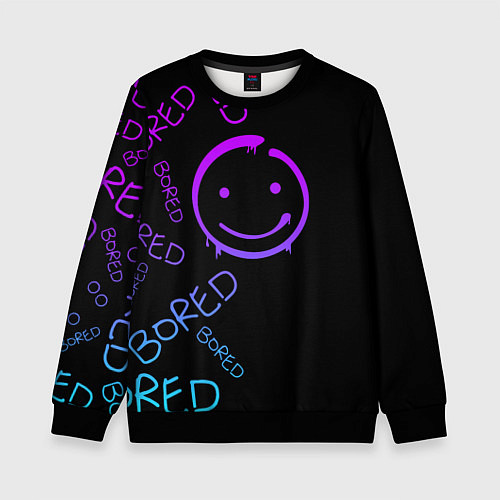 Детский свитшот Neon Bored Half pattern / 3D-Черный – фото 1