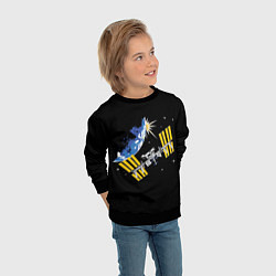 Свитшот детский Международная Космическая Станция 3D, цвет: 3D-черный — фото 2