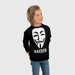 Свитшот детский HACKER Маска V, цвет: 3D-черный — фото 2