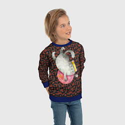 Свитшот детский Забавный кот с клубком, цвет: 3D-синий — фото 2