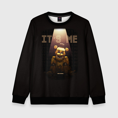 Детский свитшот Five Nights at Freddys - мишка Фредди / 3D-Черный – фото 1