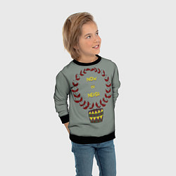 Свитшот детский Цветочный горшок now or never, цвет: 3D-черный — фото 2