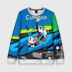 Свитшот детский 2 чашечки cuphead, цвет: 3D-белый
