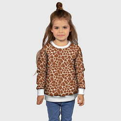 Свитшот детский Шкура Жирафа - Giraffe, цвет: 3D-белый — фото 2