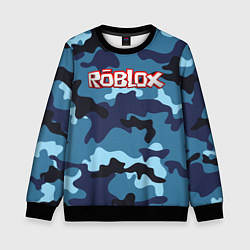 Свитшот детский Roblox Камуфляж Тёмно-Синий, цвет: 3D-черный